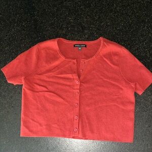 Pacsun orange/red short sleeve sweater